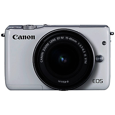 Canon EOS M10 Compact System Camera with EF-M 15-45mm f/3.5-6.3 IS STM Wide Angle Zoom Lens, HD 1080p, 18MP, NFC, Wi-Fi, 3 Touch Screen White Canon EOS M10 Compact System Camera with EF-M 15-45mm f/3.5-6.3 IS STM Wide Angle Zoom Lens, HD 1080p, 18MP, NFC, Wi-Fi, 3 Touch Screen White